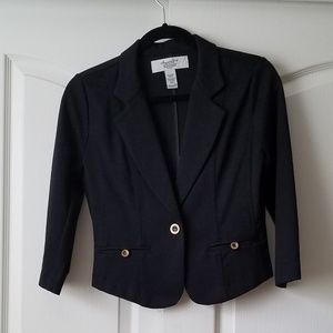 AMERICAN RAG black 3/4 gold button sleeve blazer